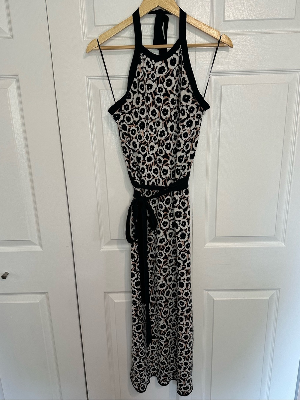 DVF x Target Diane Von Furstenberg Halter Tie Neck Sweater Knit Cheetah Dress XL